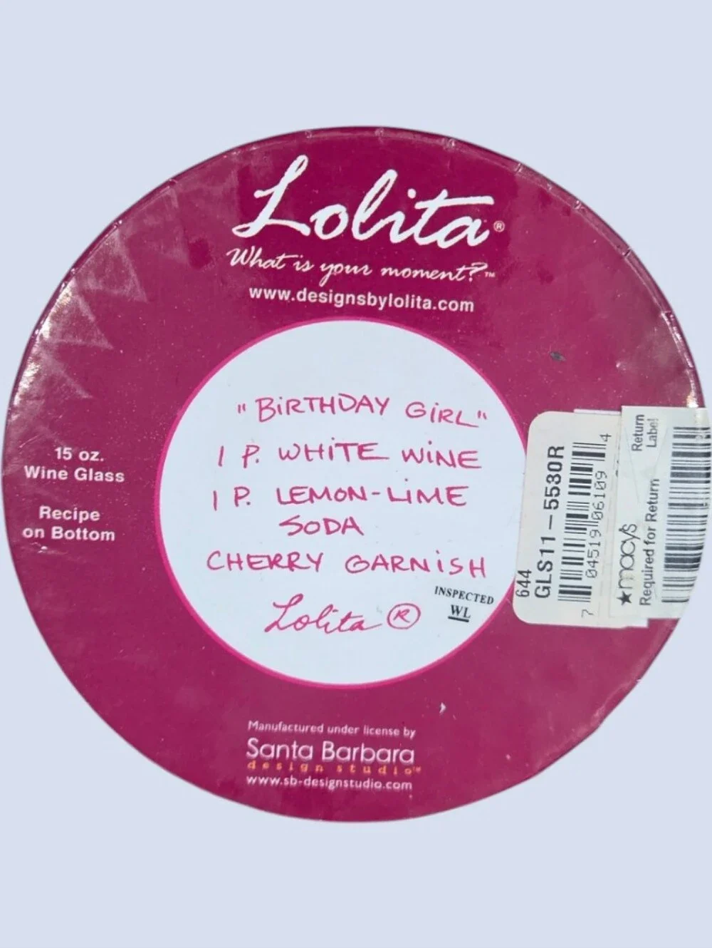 Lolita Birthday Girl Artisan Hand-painted Wine Glass